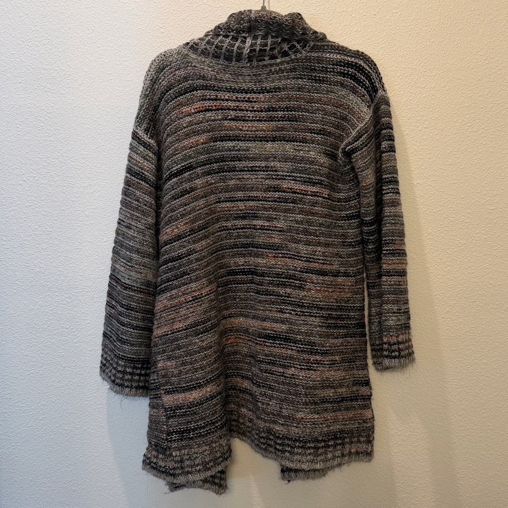 Anthropologie Gray and Brown Knit Cardigan Alpaca and wool blend - Picture 3 of 3